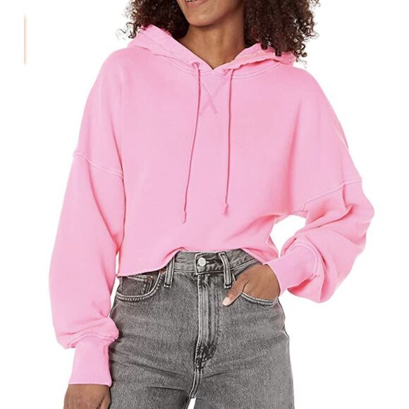 UGG KEIRA CROPPED WOMEN'S HOODIE SWEATER IN PINK SZ S
